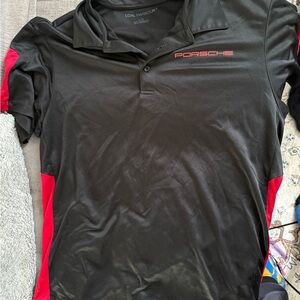 Porsche Black and Red Polo Shirt